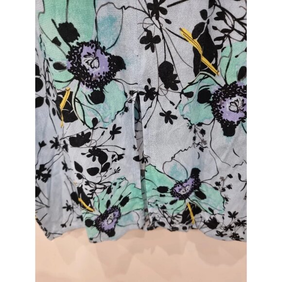 Wishbone light blue/multicolor floral print midi dress with pockets size 10 - Picture 7 of 8